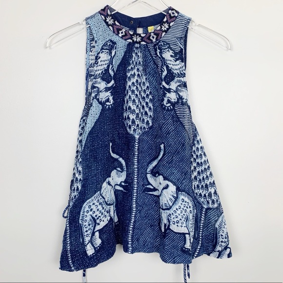 Free People Tops - Free People | Double Dutch Gauze Top Elephant Blue